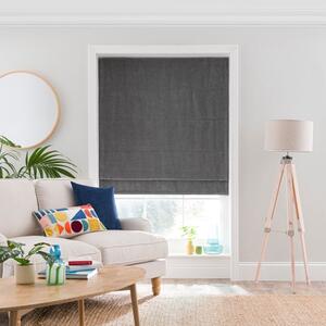 Corded Textured Charcoal Roman Blind