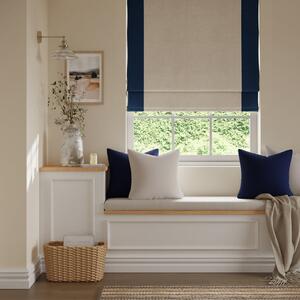 Luna Bordered Navy Blackout Roman Blind