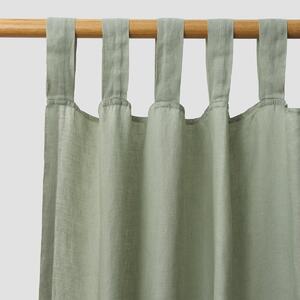 Piglet Sage Green Linen Curtains (Pair) Size 122 x 268 cm / 48 x 105.5in