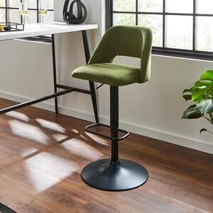 Jonas Adjustable Height Bar Stool, Velvet