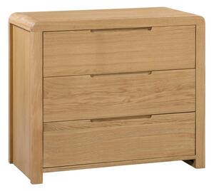 Curve 3 Drawer Chest, Oak