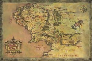 Art Poster The Lord of the Rings - Middle Earth, (40 x 26.7 cm)