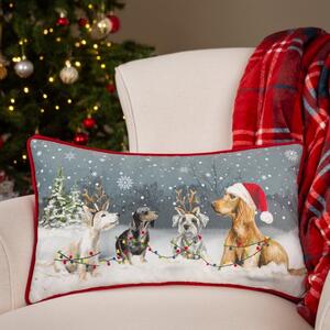 EvansLichfield Xmas Dog Rectangle Cushion