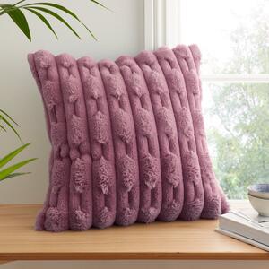 Bianca Carved Faux Fur Filled Cushion 50cm x 50cm Pink