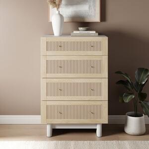 Maeva 4 Drawer Chest, Light Oak Effect