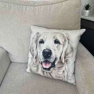 Christine Varley Golden Retriever Square Cushion