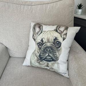 Christine Varley French Bulldog Fawn Square Cushion