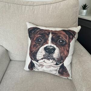 Christine Varley Staffordshire Bull Terrier Square Cushion