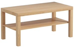 HOMCOM 2-Tier Coffee Table with Storage Shelf, Rectangular Centre Table for Living Room, Home Office, Natural Wood Finish