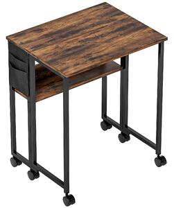 HOMCOM 63 cm Drop Leaf Writing Work Desk - Rustic Brown