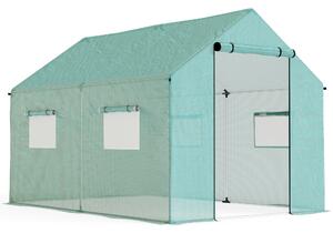 Outsunny Polyethylene Walk-in Polytunnel Greenhouse, 2 x 3(m), Green Aosom UK