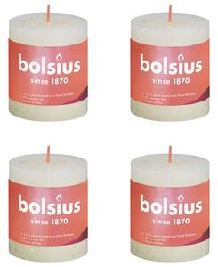 Bolsius Rustic Pillar Candles Shine 4 pcs 80x68 mm Soft Pearl
