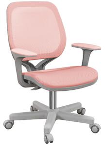 Vinsetto Office Chair, Breathable Mesh Swivel Desk Chair with Adjustable Height and 360° Swivel Security Wheels for Home Office, Study, Pink
