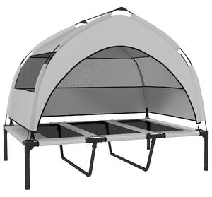 PawHut Portable Elevated Dog Bed with Removable Canopy, Cooling Raised Pet Cot for Large Dogs, 106 x 76 x 94 cm