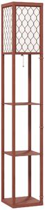HOMCOM Three-Shelf Standing Lamp - Brown/White