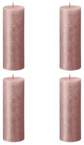 Bolsius Rustic Pillar Candles Shimmer 4 pcs 190x68 mm Pink
