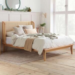 Astrid Rattan Bed Frame, Oak