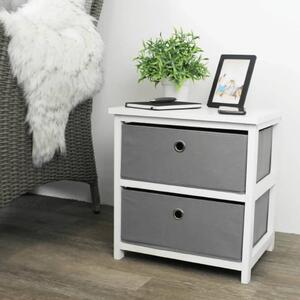 H&S Collection Storage Cabinet with 2 Drawers MDF
