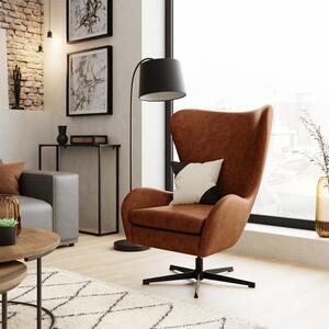 Kuvert Faux Leather Swivel Chair, Tan