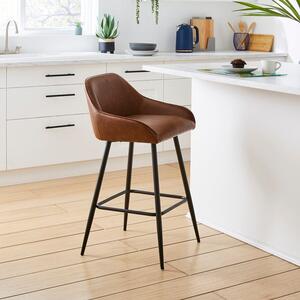 Radleigh Bar Stool, Faux Leather Tan