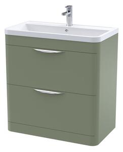 Parade Floor Standing 2 Drawer Vanity Unit with Polymarble Basin