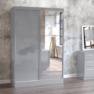 Lynx 132cm Sliding Double Wardrobe, Mirrored