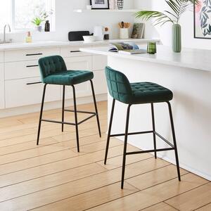 Bodie Counter Height Bar Stool, Velvet