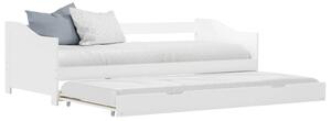 Pull-out Sofa Bed Frame without Mattress White Pinewood 90x200 cm