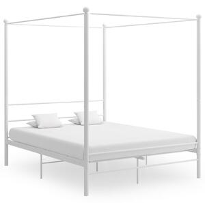 Bed Frame with Canopy without Mattress White 160x200 cm Metal