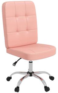 Vinsetto Armless Faux Leather Office Chair - Pink