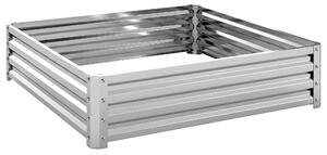 Outsunny Square Raised Garden Bed Box with Weatherized Steel Frame for Vegetables, Flowers, & Herbs, 120 x 120 x 30cm, Silver Tone