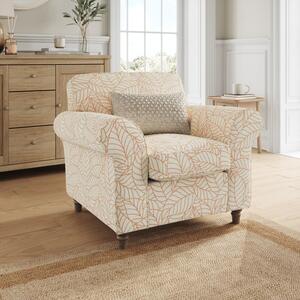 Flori Woven Leaf Fabric Armchair