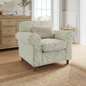 Flori Woven Leaf Fabric Armchair