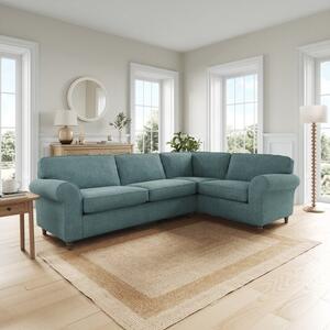 Flori Tonal Plush Chenille Corner Sofa