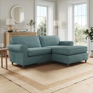 Flori Tonal Plush Chenille Corner Chaise Sofa