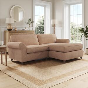 Flori Tonal Plush Chenille Corner Chaise Sofa