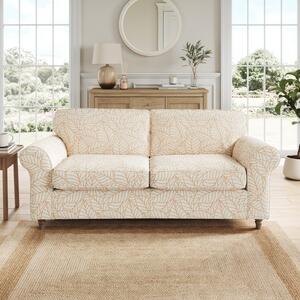 Flori Woven Leaf Fabric 3 Seater Sofa