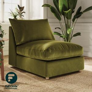 Full Circle Austin Luxury Velvet Modular Armless Sofa Piece