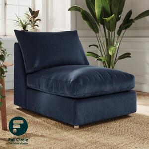 Full Circle Austin Cosy Velvet Modular Armless Sofa Piece