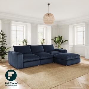 Full Circle Austin Navy Cosy Velvet Right Hand Facing Corner Chaise