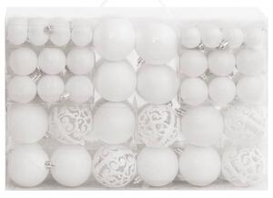 111 Piece Christmas Bauble Set White Polystyrene