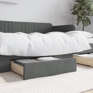 Bed Drawers 2 pcs Dark Grey Engineered Wood and Fabric