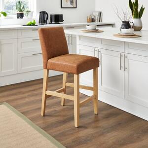 Oakley Counter Height Bar Stool, Tan Faux Leather