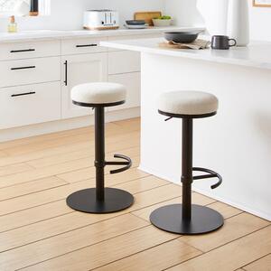 Jesper Adjustable Height Bar Stool, Boucle