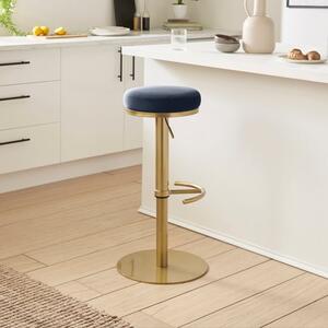 Jesper Adjustable Height Bar Stool, Velvet