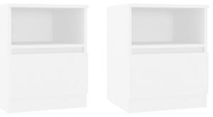 Bed Cabinets 2 pcs White 40x40x50 cm Engineered Wood
