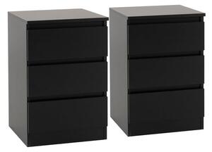 Set of 2 Walker 3 Drawer Bedside Tables