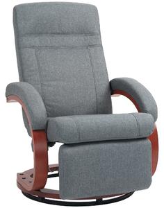 HOMCOM 135° Manual Reclining Swivel Chair, with Footrest - Grey