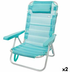 Beach Chair Aktive Foldable Turquoise 48 x 84 x 46 cm (2 Units)