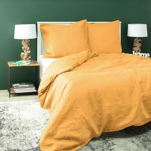 Linen bed clothing 160x200 yellow